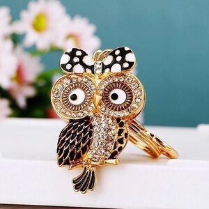 Owl Alloy Bag Charm Keychain New